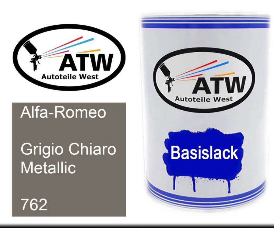 Alfa-Romeo, Grigio Chiaro Metallic, 762: 500ml Lackdose, von ATW Autoteile West.